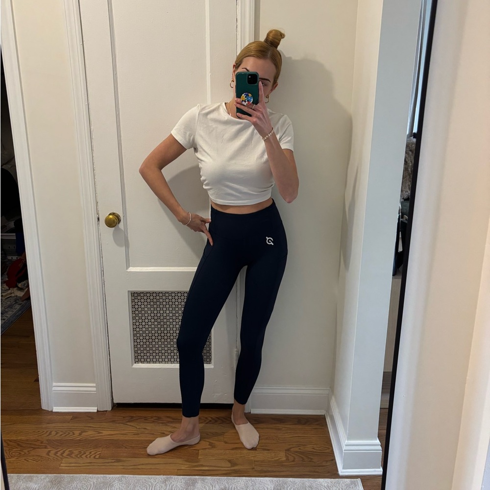 Lululemon peloton baby blue cropped high waisted leggings